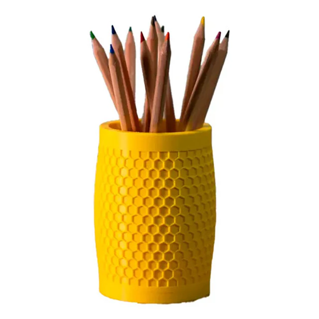 Portalápices Con Textura Hexagonal