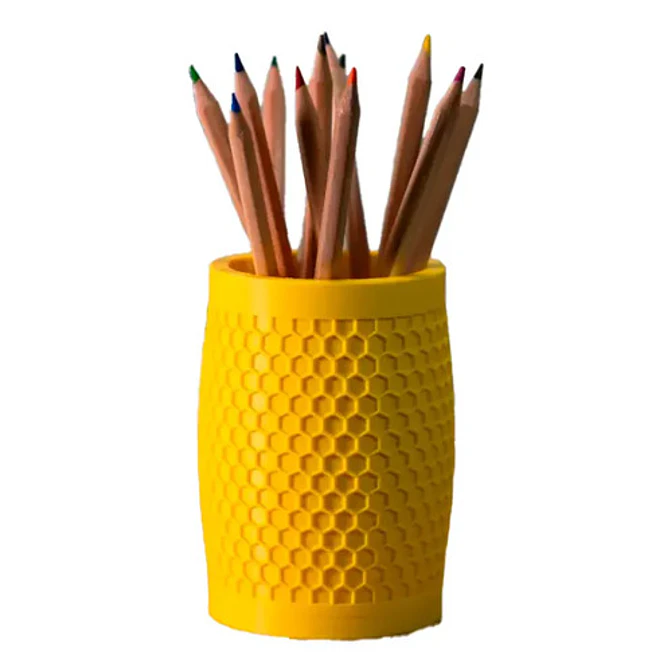 Portalápices Con Textura Hexagonal 1
