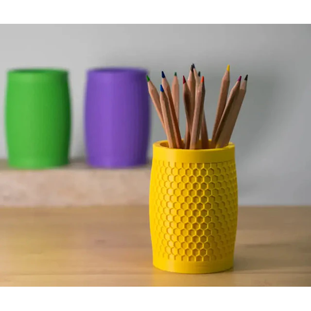 Portalápices Con Textura Hexagonal