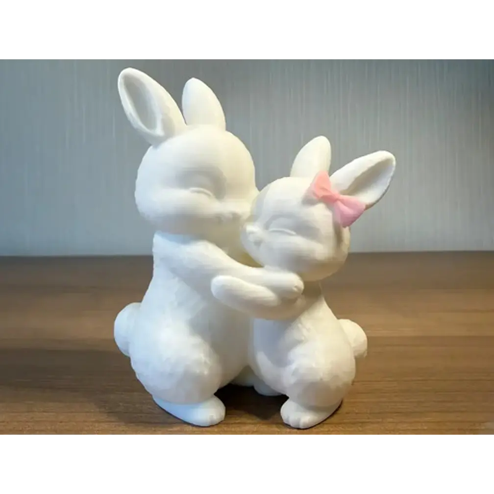 Figura Decorativa - Conejos Tiernos Abrazándose 4