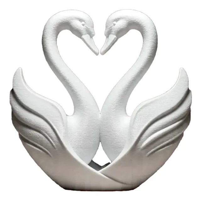 Figura Decorativa - Corazón De Cisnes