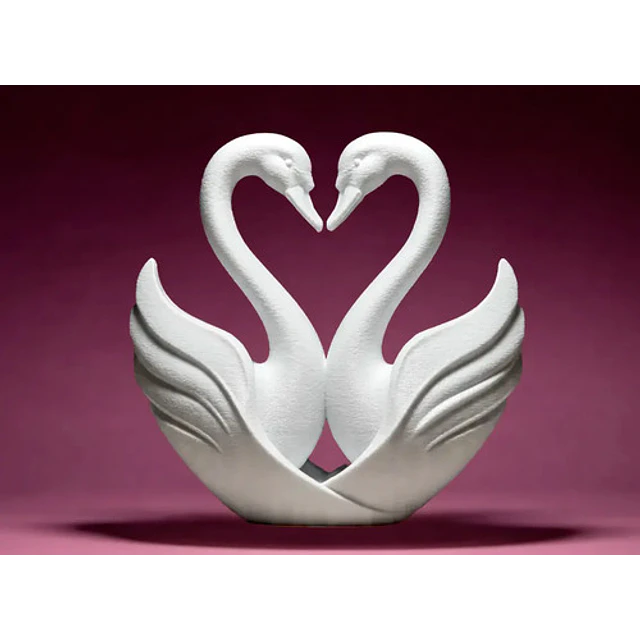 Figura Decorativa - Corazón De Cisnes