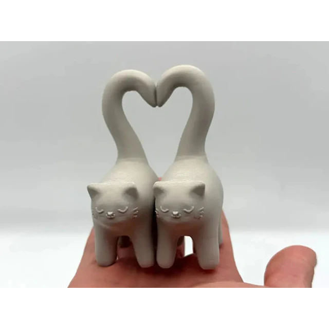 Figura Decorativa - Gatitos Con Cola Corazón