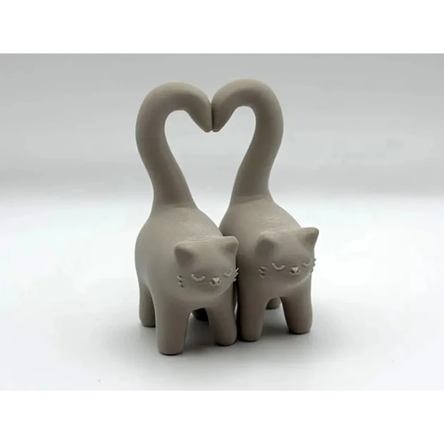 Figura Decorativa - Gatitos Con Cola Corazón