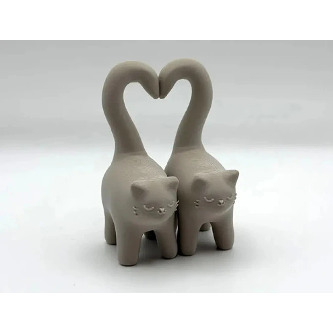 Figura Decorativa - Gatitos Con Cola Corazón 2