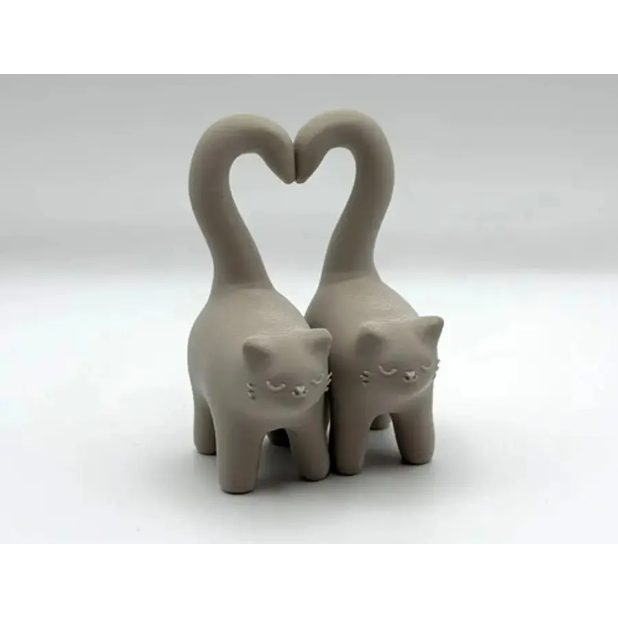 Figura Decorativa - Gatitos Con Cola Corazón