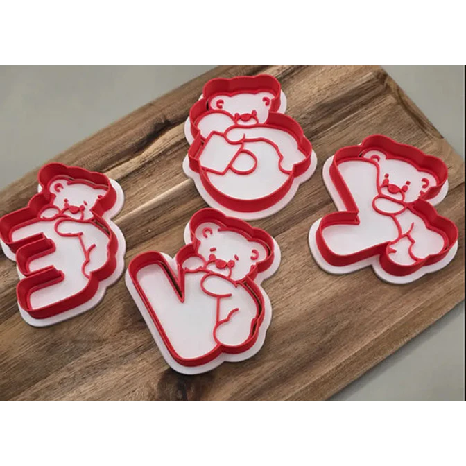 Cortador Y Estampador De Galletas - Oso Love (pack 4 Un) 3