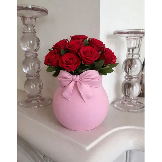 Jarrón Con Lazo - San Valentín