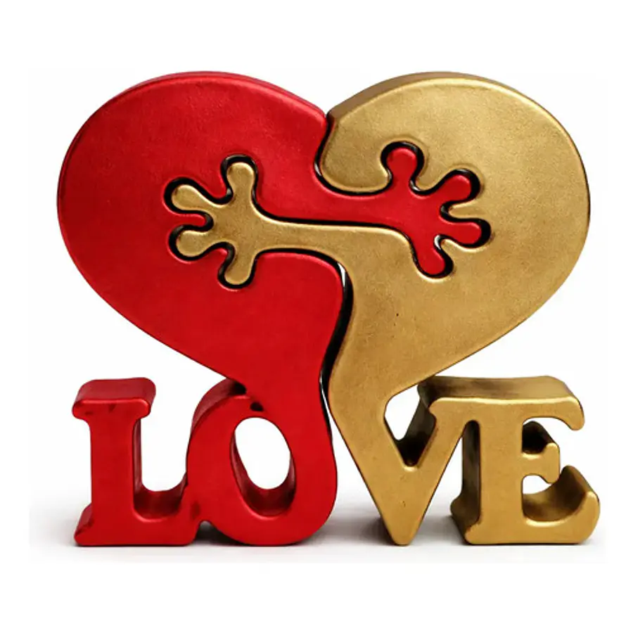 Figura Decorativa - Corazones Enamorados Día De San Valentín