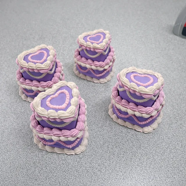 Clicker De Pastel Con Forma De Corazón (pack 4 Un)