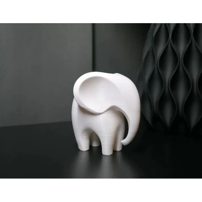 Escultura Elefante Minimalista Blanco 2