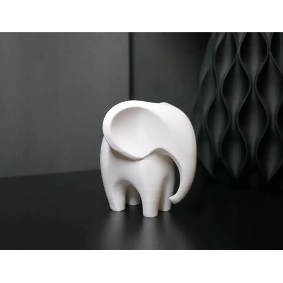 Escultura Elefante Minimalista Blanco
