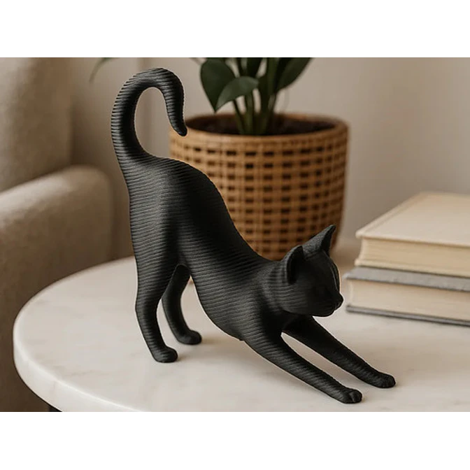 Escultura Gato Estirándose 2