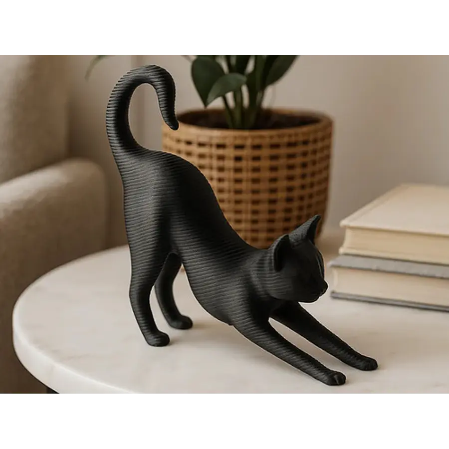 Escultura Gato Estirándose