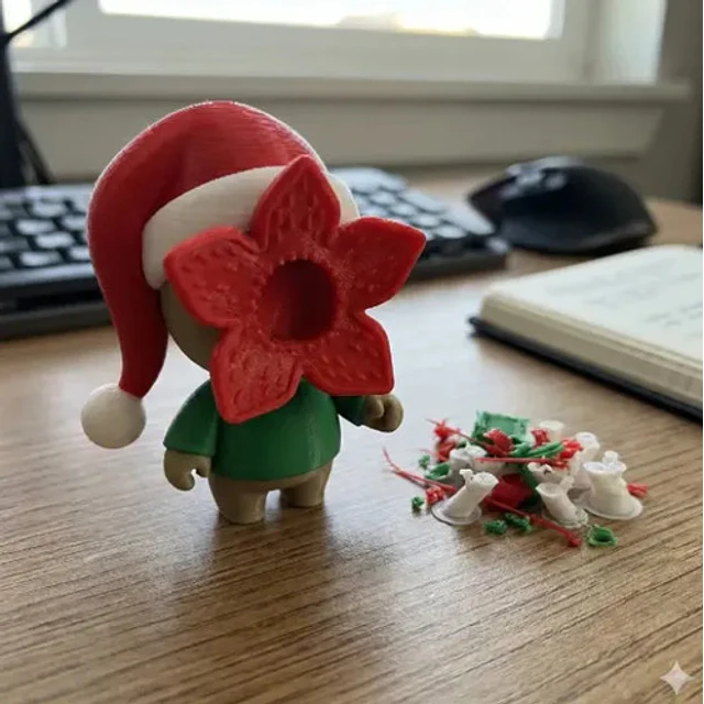 Figura Decorativa De Mini Demogorgon Navideño Chibi