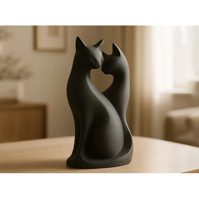 Escultura Gatos En Pareja 2