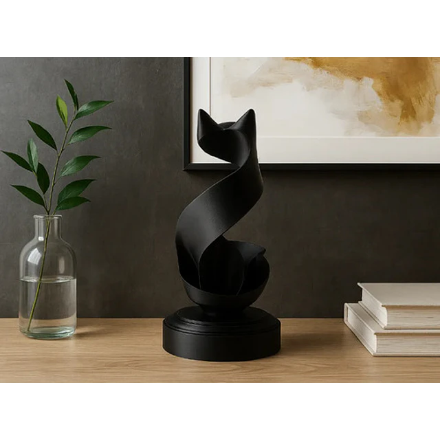 Escultura Gato De Cinta