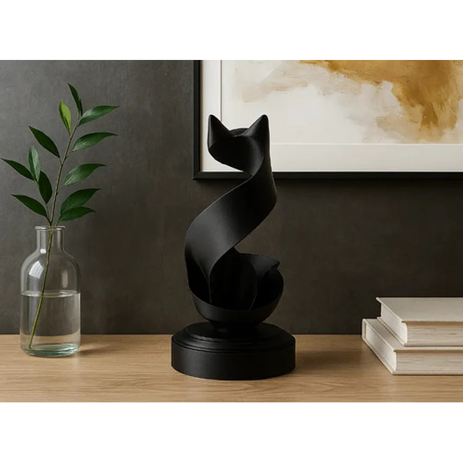 Escultura Gato De Cinta 2