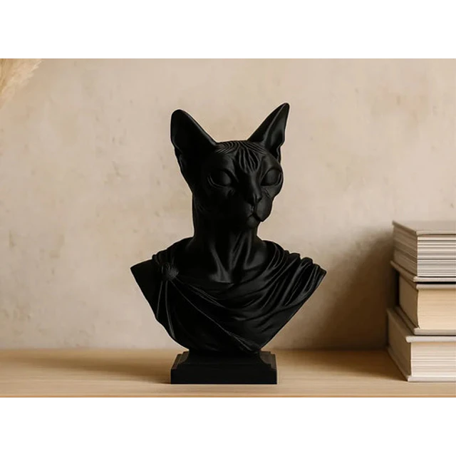 Estatua Esfinge Gato Griego