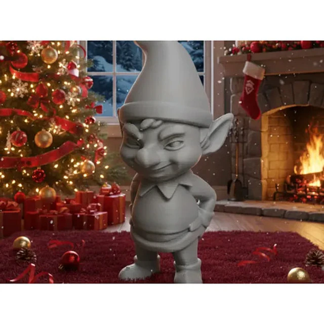 Figura Decorativa De Duende Travieso Invierno