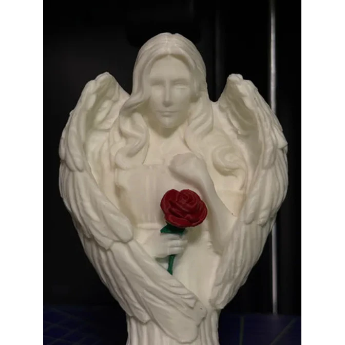 Ángel De Escultura Con Rosa 3