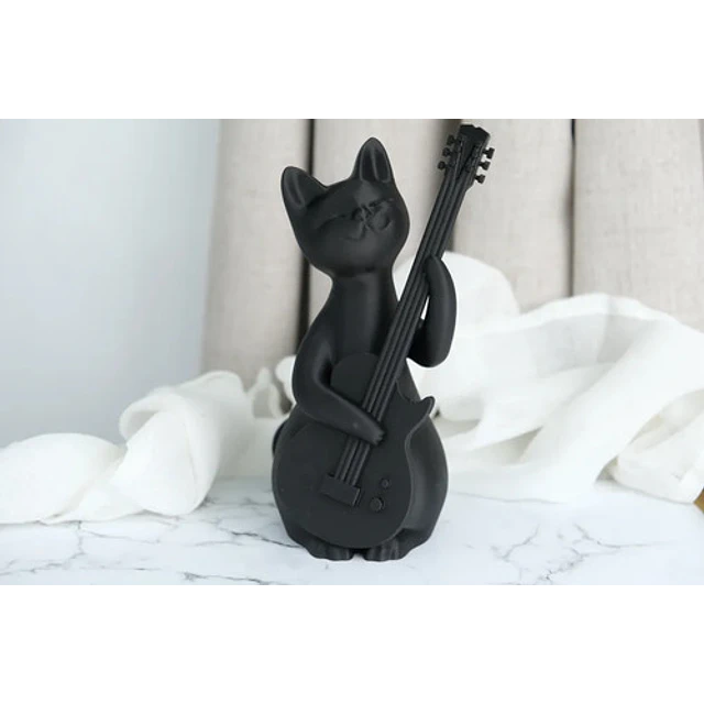 Escultura Gato Rockstar