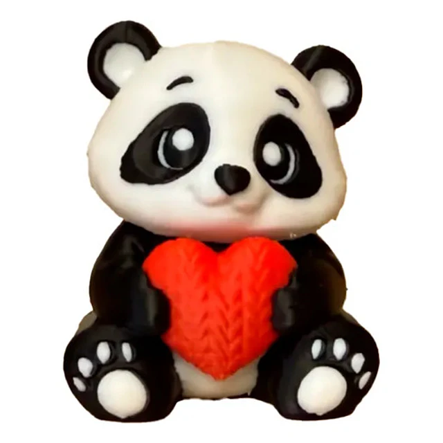 Figura Oso Panda Con Corazón - San Valentín