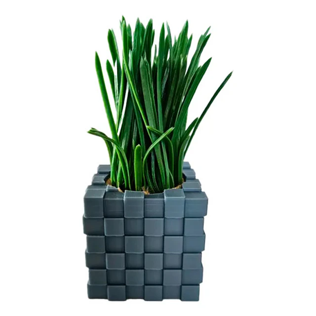 Macetero Diseño Pixelado Cúbico