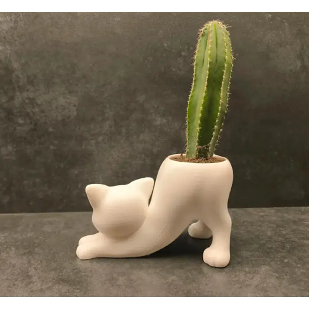 Macetero Diseño Gato Estirándose 4