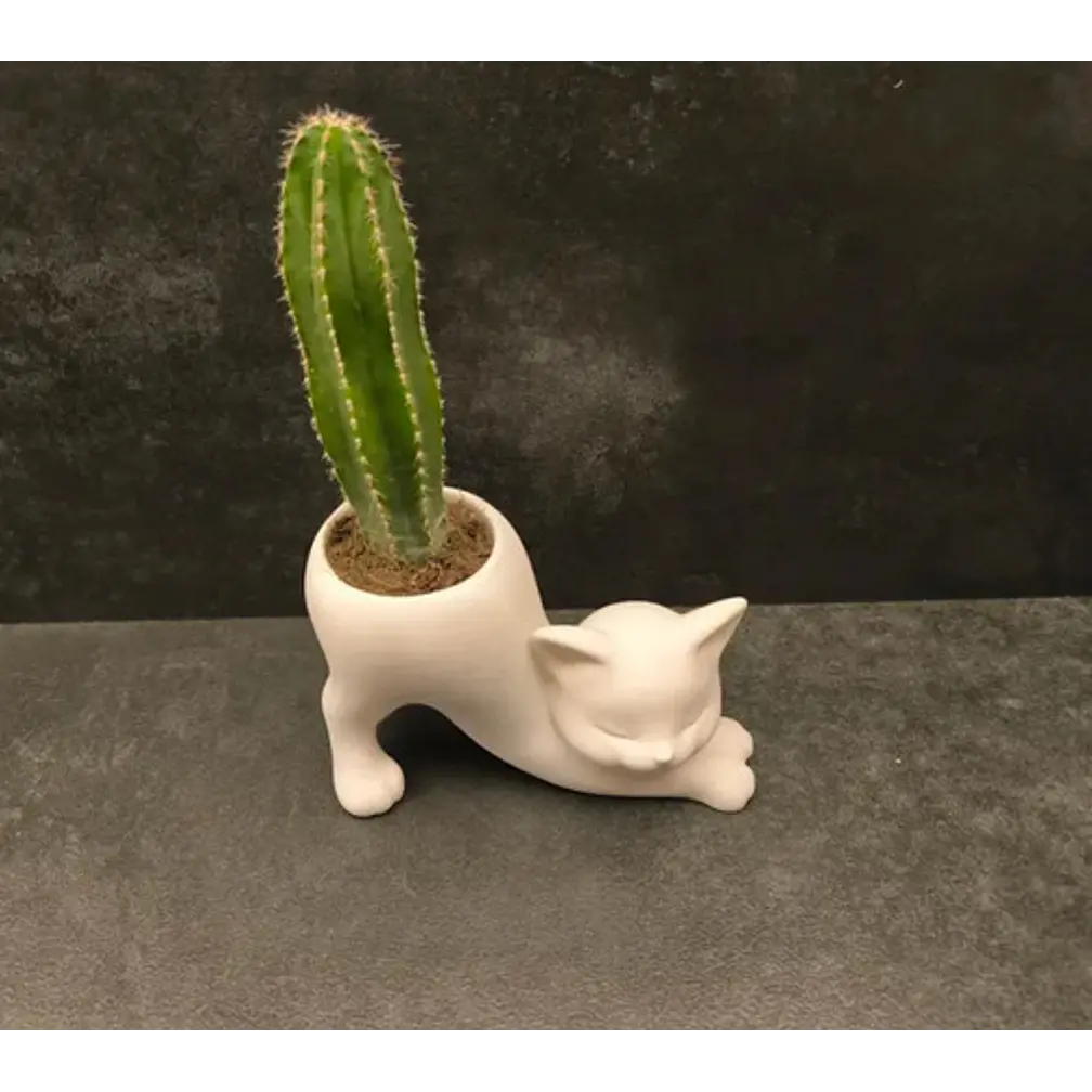 Macetero Diseño Gato Estirándose 5