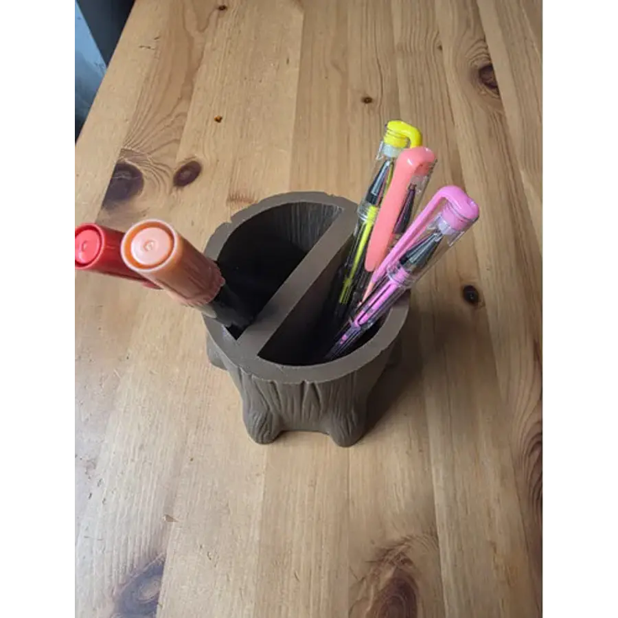 Organizador De Escritorio Multiusos Tronco De Árbol