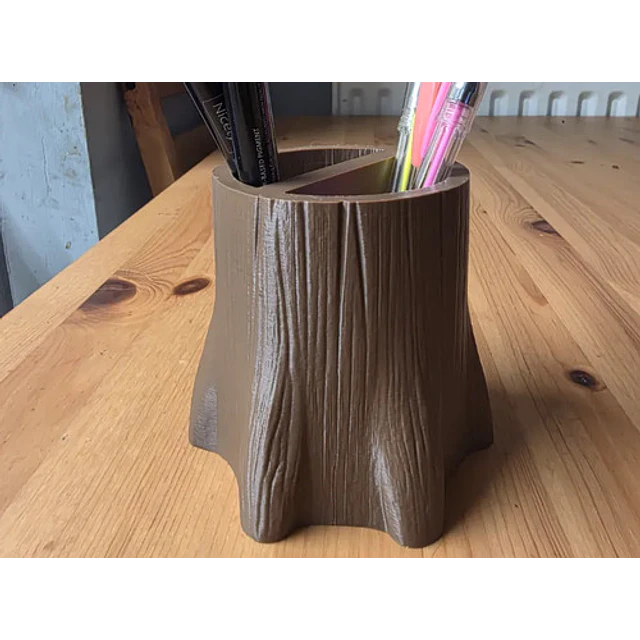 Organizador De Escritorio Multiusos Tronco De Árbol