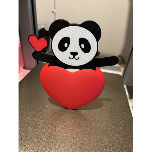 Corazón Panda Emergente- San Valentín (clip)
