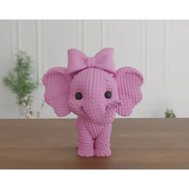 Figura Elefante Adorable De Punto