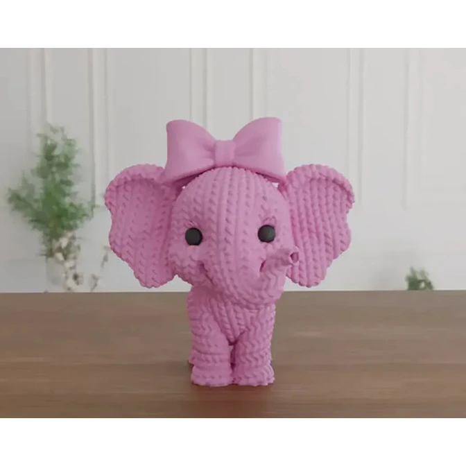 Figura Elefante Adorable De Punto 2