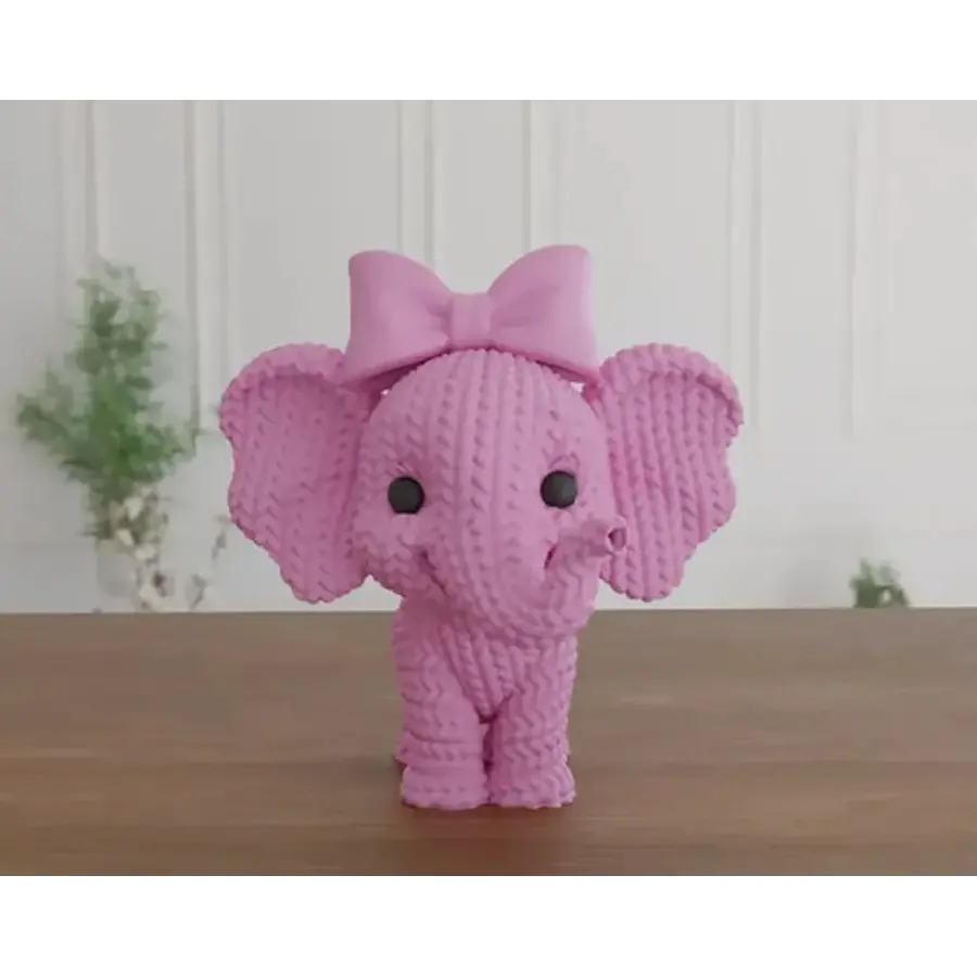 Figura Elefante Adorable De Punto