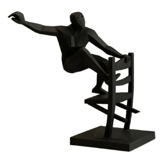 Escultura- Hombre Abstracto En La Silla