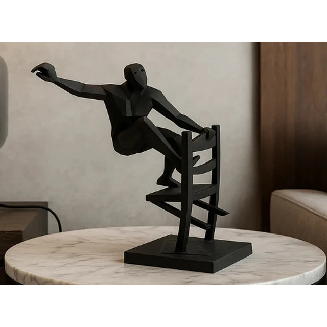 Escultura- Hombre Abstracto En La Silla
