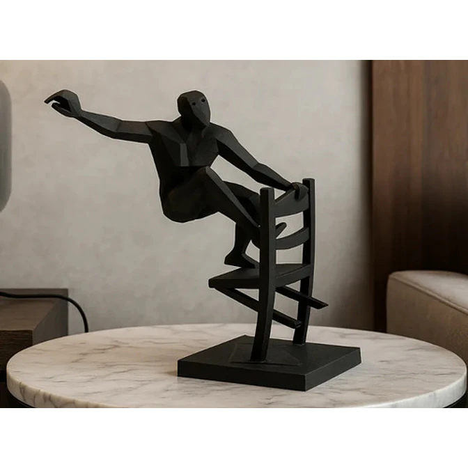 Escultura- Hombre Abstracto En La Silla 2