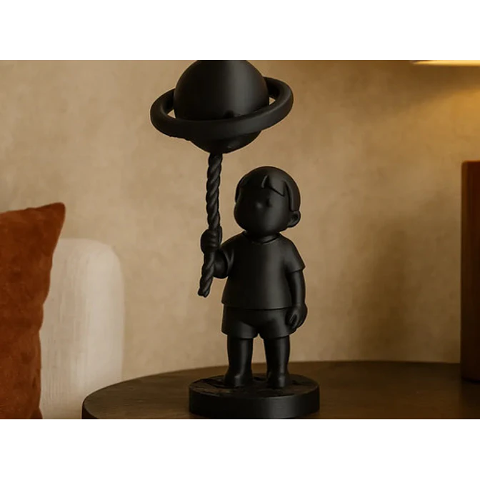 Escultura- Niño Globo De Planeta 2