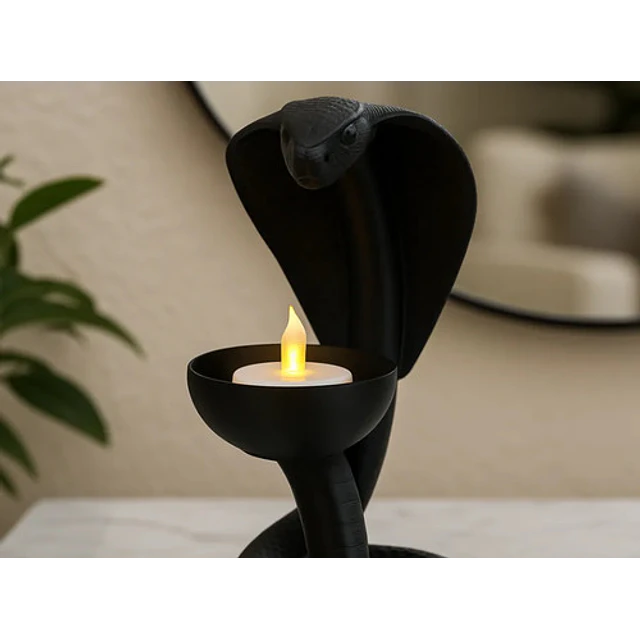 Portavelas Led- Cobra Negra
