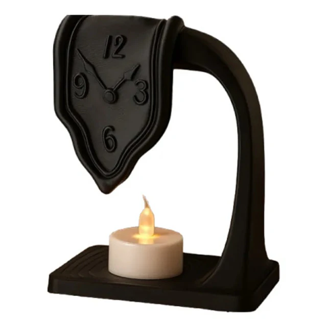 Portavelas Led-  Reloj Derretido