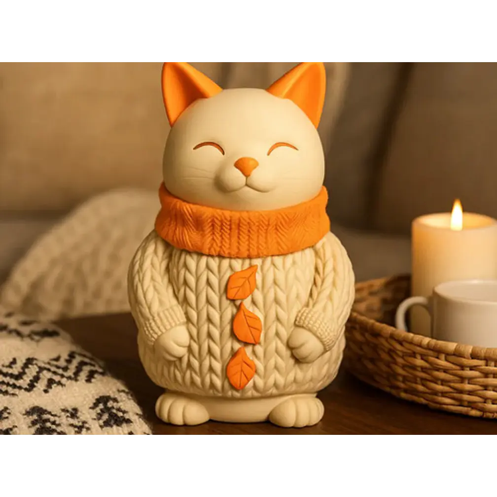 Escultura- Gato Suéter Acogedor De Living 3