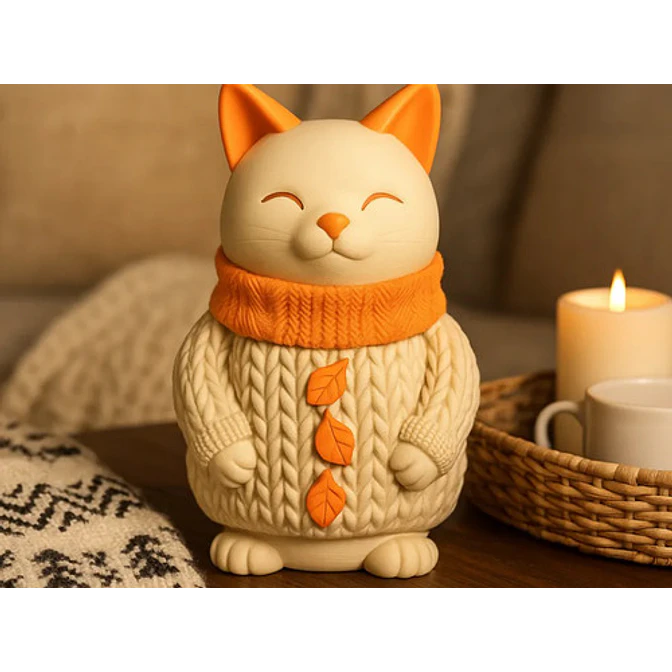 Escultura- Gato Suéter Acogedor De Living 3