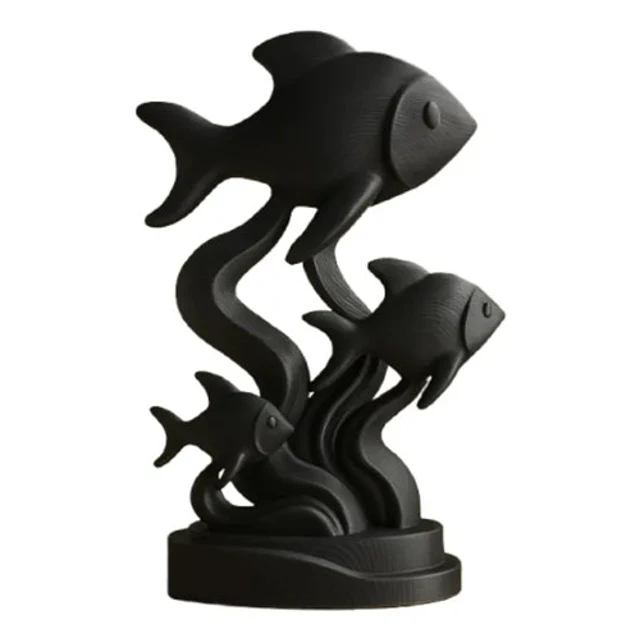 Escultura- Familia De Peces