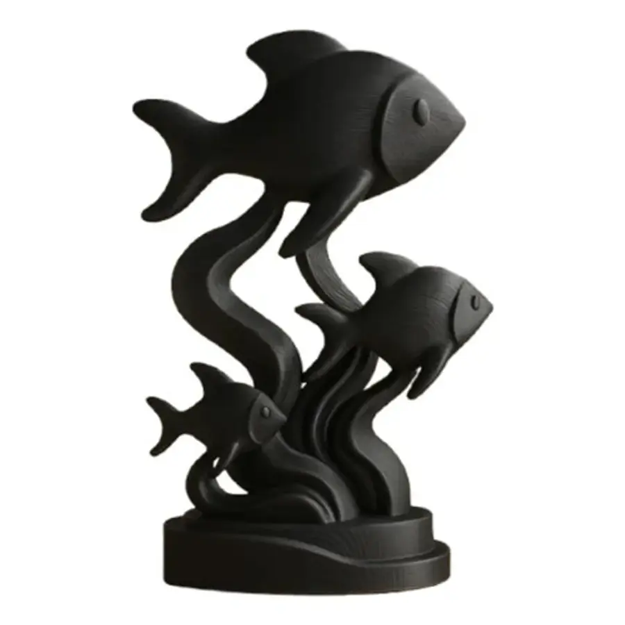 Escultura- Familia De Peces