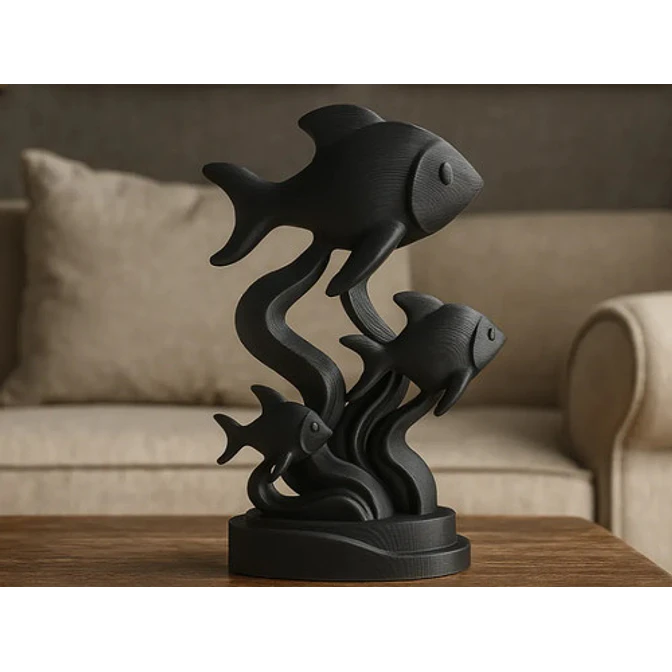 Escultura- Familia De Peces 3