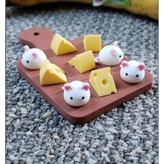 Juego De Mesa De Tres En Raya - Queso Y Ratón 2