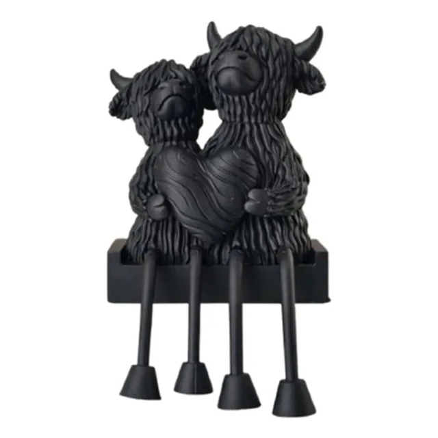 Escultura- Vacas De Highland Enamoradas