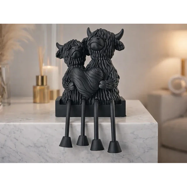 Escultura- Vacas De Highland Enamoradas